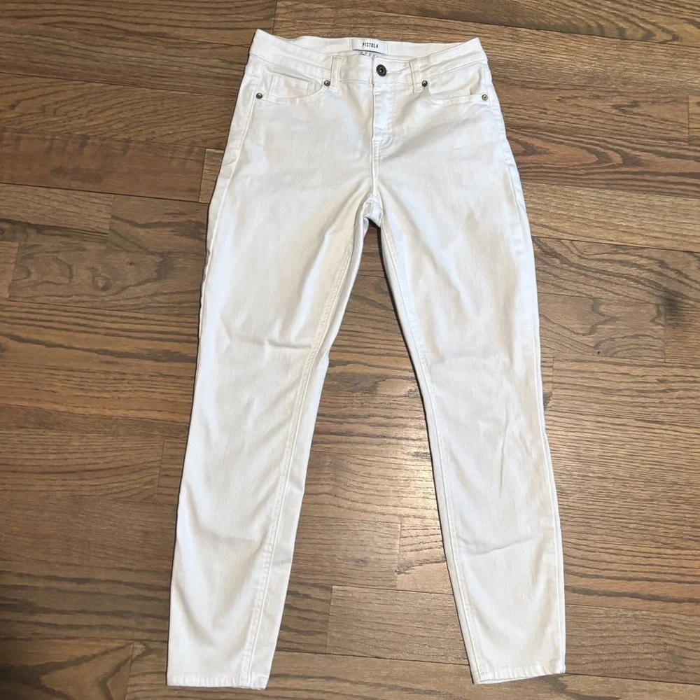 PISTOLA Jennifer Oslo White Denim‎ Midrise Skinny Jeans Women's Size 27
